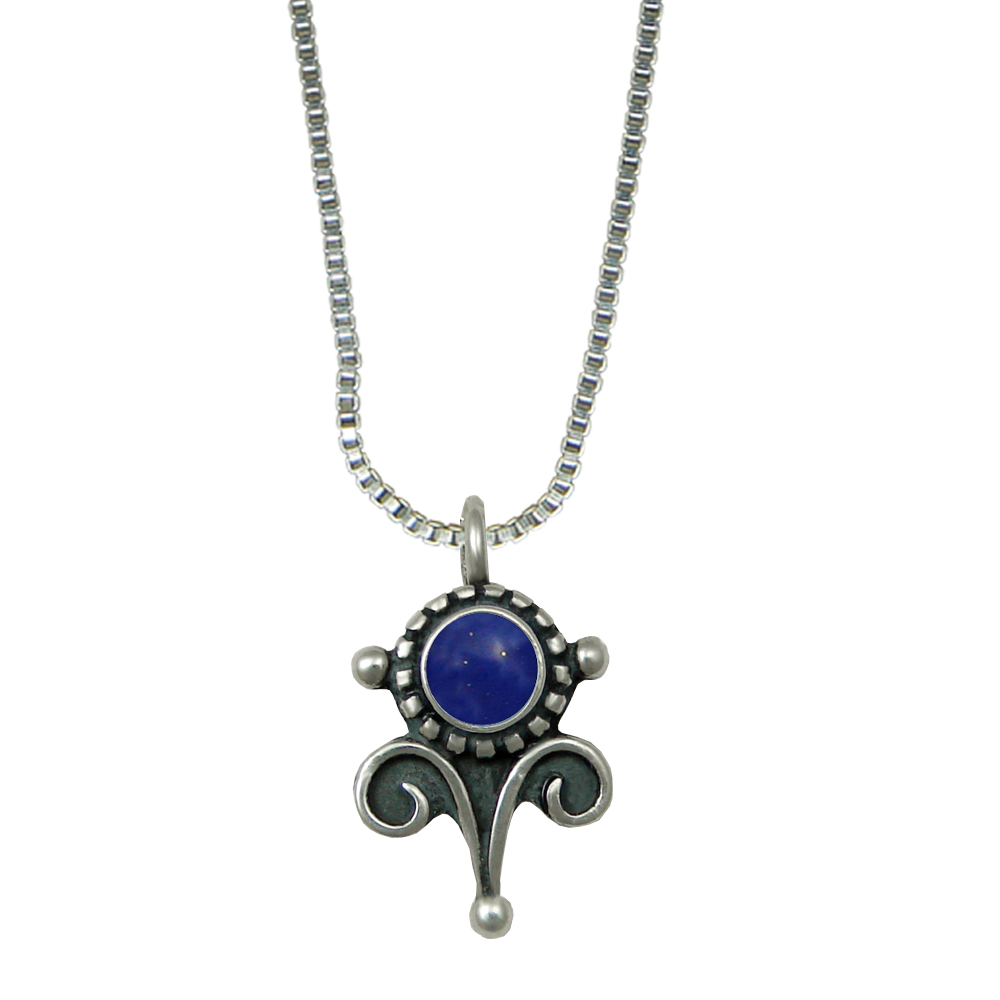 Sterling Silver Little Lapis Lazuli Pendant Necklace